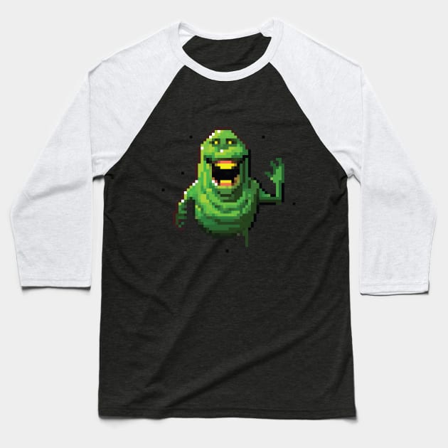 Green Ghost Baseball T-Shirt by perol